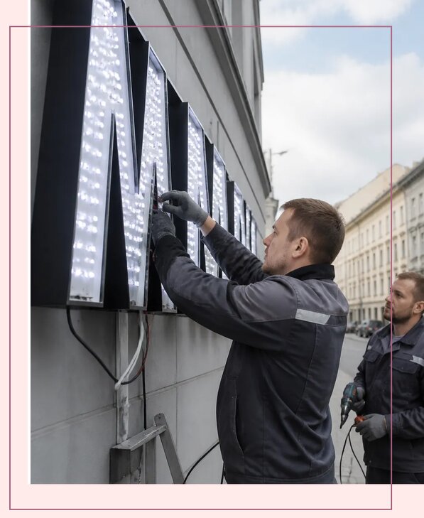 Изготовление и монтаж светодиодных LED вывесок в Можге